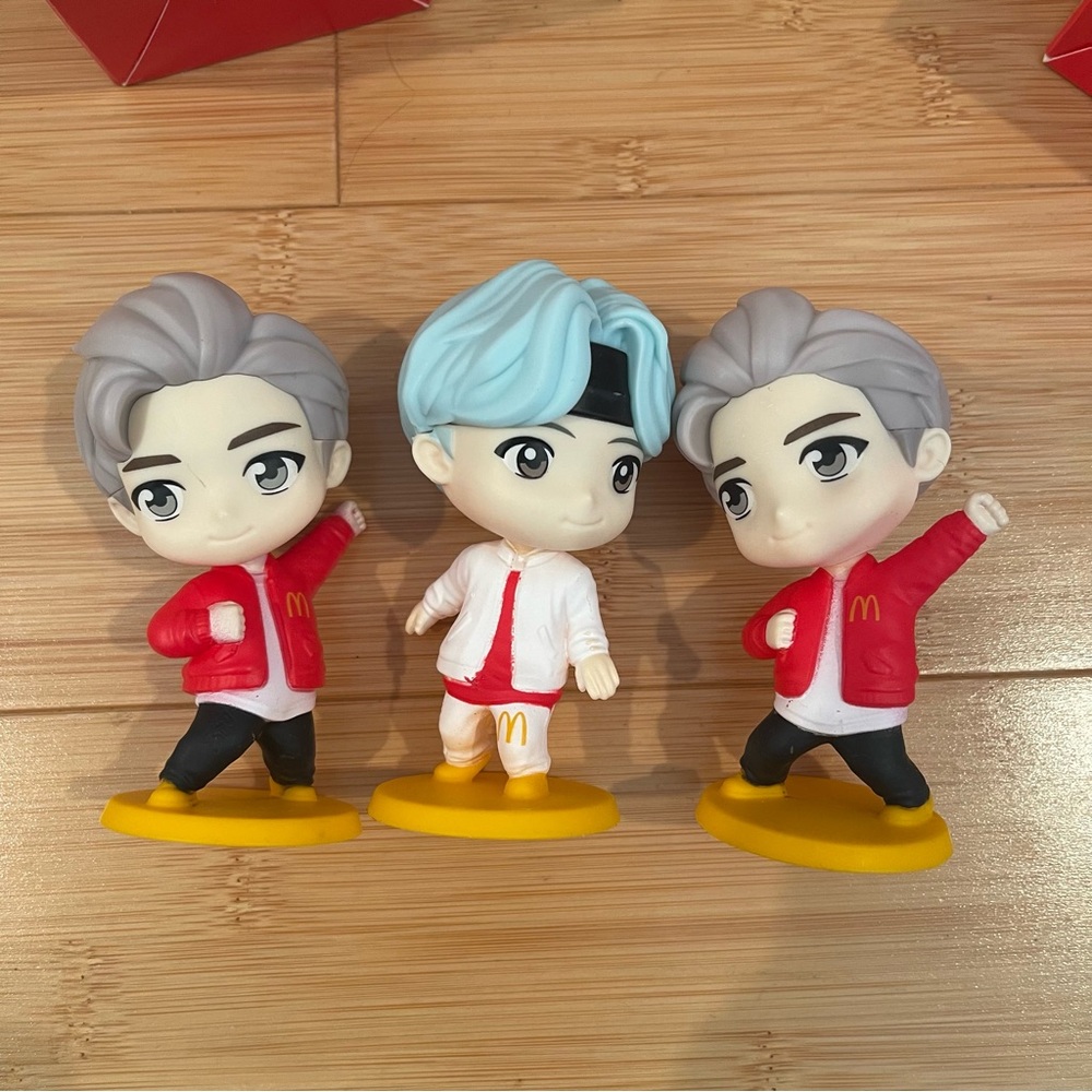 BTS TinyTAN McDonald’s RM & SUGA Figure Set With Original Boxes & Cards (3)
